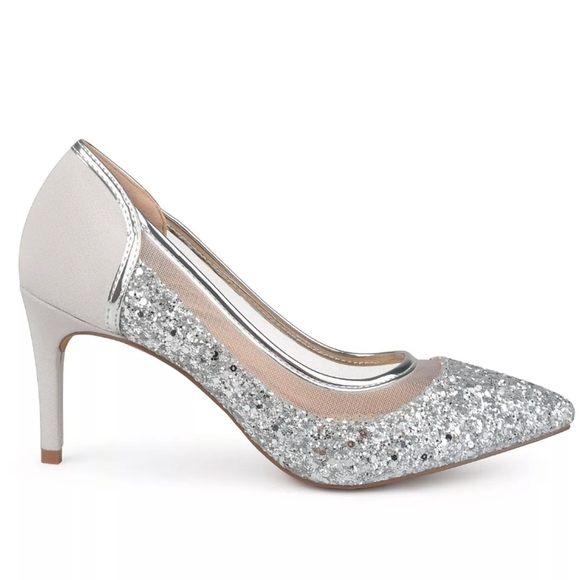 Journee Collection Kalani Glitter Pump Grey 8.5 - Picture 2 of 9
